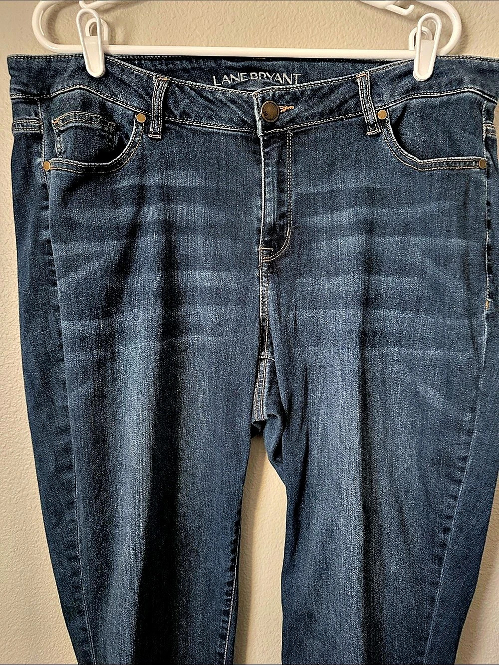Lane Bryant Low-Rise Straight Jeans Blue Waist 18 Like New
